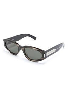Saint Laurent Eyewear tortoiseshell-effect oval-frame sunglasses - Zwart