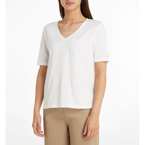 Tommy hilfiger T-shirt met V-hals en korte mouwen