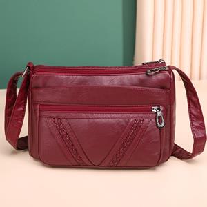 JINBAOSEN BAG 2023 Trend Women Bag Soft PU Leather Crossbody Bag Luxury Designer Handbag Purse Elegant Retro Shoulder Messenger Bag for Female
