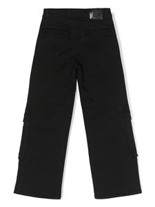 Miss Blumarine straight-leg cotton cargo trousers - Zwart