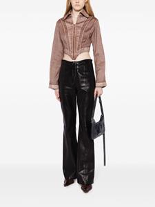 Jean Paul Gaultier cropped corset-style denim jacket - Bruin