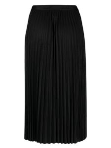 DKNY logo-waistband pleated midi skirt - Zwart