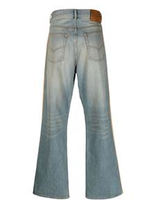 BLUEMARBLE velvet-panelling mid-rise bootcut jeans - Blauw