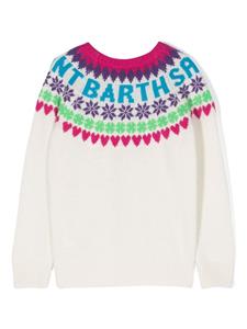 MC2 Saint Barth Kids fair-isle intarsia-knit crew-neck jumper - Wit
