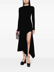 Y/Project side-slit long-sleeve midi dress - Zwart