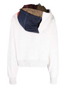 Kolor panelled cotton hoodie - Grijs