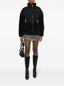 Alexander Wang logo-emboridered fleece jacket - Zwart