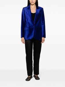 Forte Forte single-breasted velvet-effect blazer - Blauw