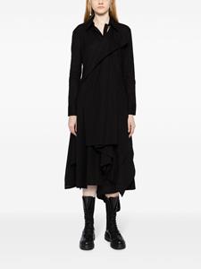 Yohji Yamamoto Muslin draped midi dress - Zwart