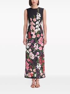 Oscar de la Renta floral-print sleeveless dress - Zwart