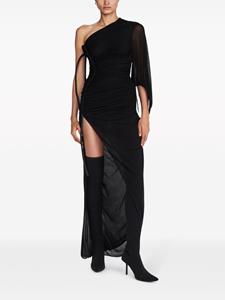 Dion Lee single-sleeve semi-sheer dress - Zwart