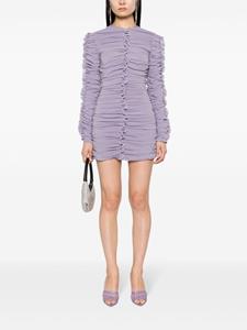 Magda Butrym ruffle-detailed ruched silk minidress - Paars