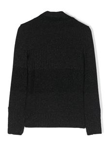 Balmain Kids lurex-detail ribbed-knit jumper - Zwart