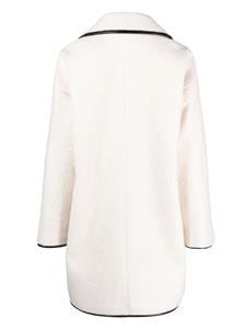 DKNY faux-shearling single-breasted coat - Beige