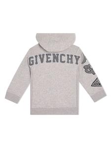 Givenchy Kids logo-embroidered zip-up hoodie - Grijs