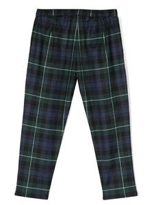 Il Gufo plaid-check tapered trousers - Blauw