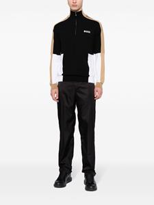 BOSS Zolkar sweater met colourblocking - Zwart