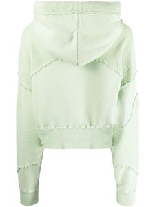 Khrisjoy panelled cropped cotton hoodie - Groen