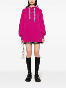 Khrisjoy logo-embroidered knitted hoodie - Roze