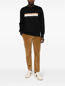 BOSS stripe-detail cotton sweatshirt - Zwart