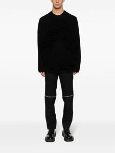 Comme Des Garçons Homme Plus fringe-detail wool jumper - Zwart