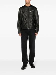 S.W.O.R.D 6.6.44 zip-up leather jacket - Zwart