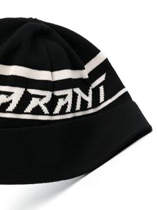 MARANT logo-intarsia knitted beanie - Zwart