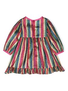 Stella McCartney Kids glitter-detail striped dress - Goud