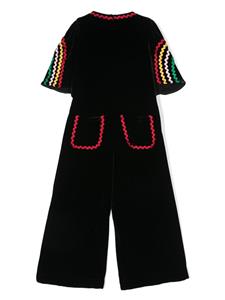 Stella McCartney Kids short-sleeve cotton jumpsuit - Zwart