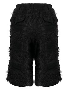 Comme Des Garçons faux-shearling wool shorts - Zwart