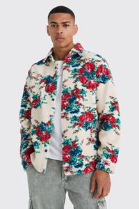 Boohoo Nepwollen Bloemen Overhemd Met Zakken, Multi