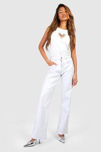 Boohoo Metallic Jeans Met Witte Coating, White