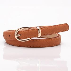 R&N Fashion 2 Solid Color Metal Buckle Belt Thin Skinny Belts For Women PU Leather Belt  Female Straps Waistband