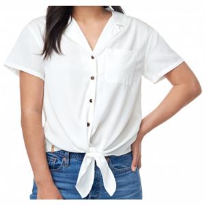 TENTREE  Women's Meander Tie Front Shirt - Blouse, wit