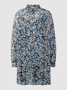 Jake*s Casual Mini-jurk met all-over motief en korte knoopsluiting