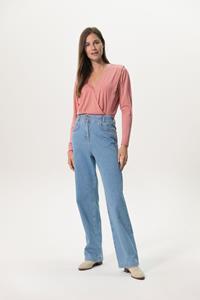 Sissy-Boy Lichtblauwe High Waist Wide Leg Jeans Met Elastische Taille