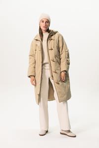 Lange Beige Parka Met Capuchon