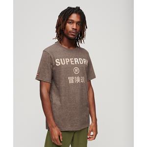 Superdry T-Shirt WORKWEAR LOGO VINTAGE T SHIRT Cocoa Brown Marl