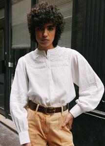 FRNCH Witte blouse met kanten details roxy -