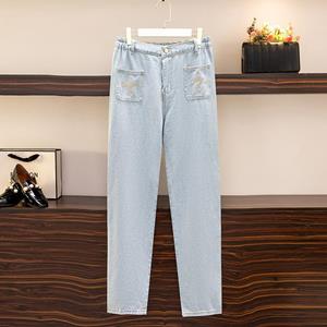 MOJTA Vrouwen Hoge Taille Slim Fit Dames Jeans Pure Kleur Casual Denim Lange Broek Oversized Cropped Broek Plus Size