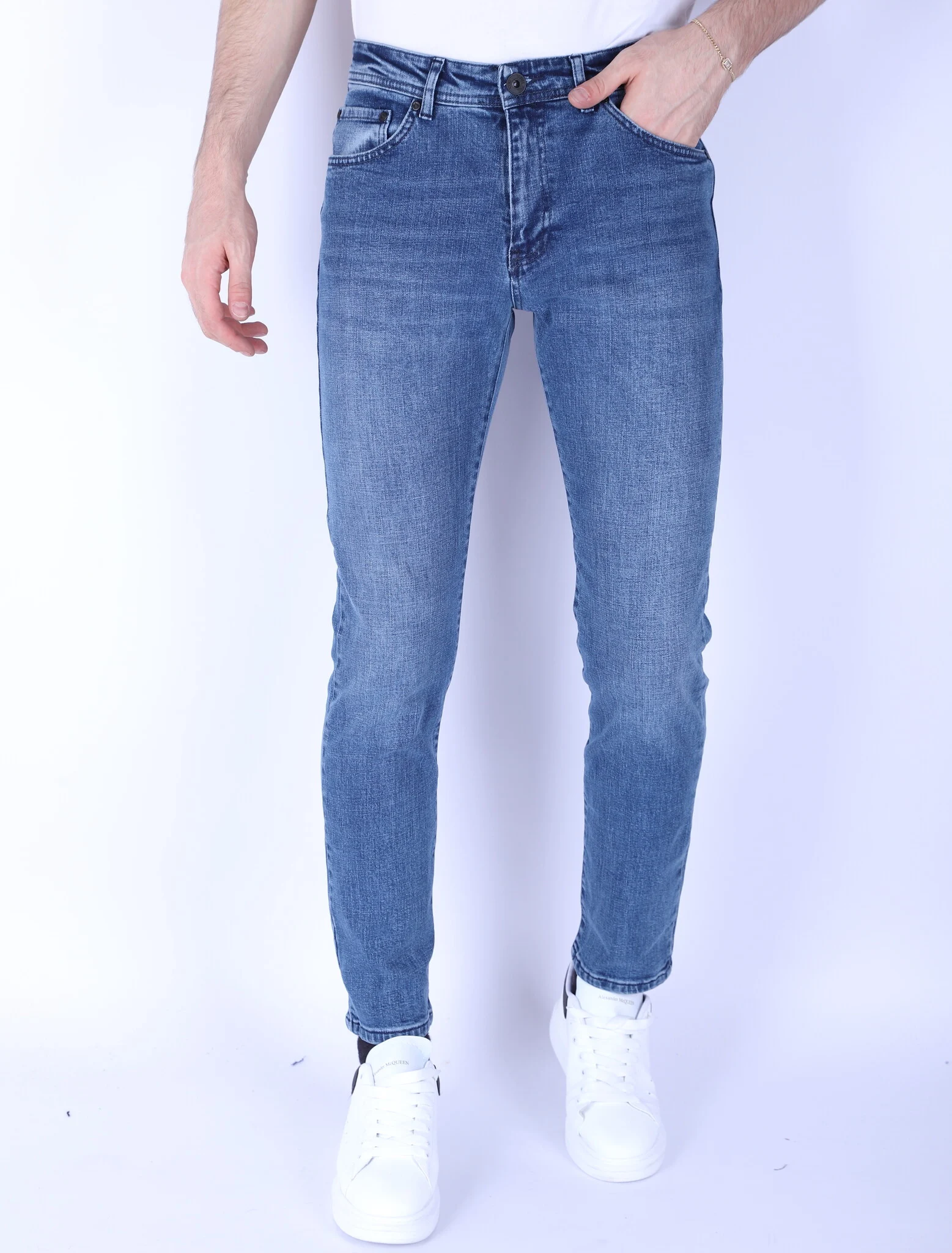 True Rise Jeans met rechte pijpen regular fit