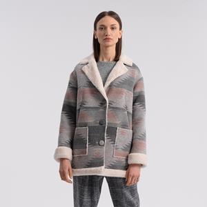 Molly bracken Halflange jas met knopen, in sherpa