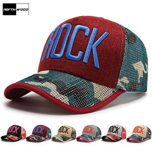 Northwood linnen vrouwen zomer hoed 3D borduurwerk mesh baseball cap voor mannen hiphop snapback camouflage trucker cap