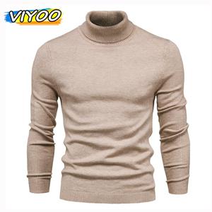 VIYOO S-2XL Warm Clothing Oversized Men's Winter Clothes Knited Sweater Pullover Knitwear High Collar Sportswear Long Sleeve Knitting T-Shirts Tops For Men