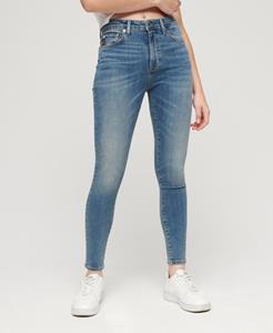 Superdry Female Vintage Skinny Jeans van Biologisch Katoen met Middelhoge Taille Blauw Grootte: 26/32