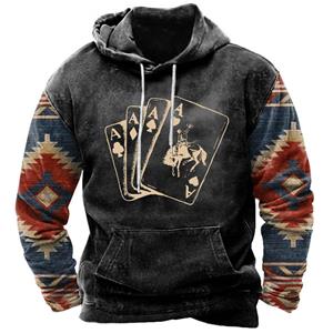 ETST WENDY Fall Men's Hoodie Poker Print Fashion Sweatshirt Oversized Clothing for Men Vintage Hoodie outdoor Casual Streetwear Pullover