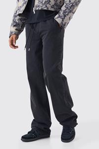 Boohoo Onbewerkte Baggy Jeans Met Elastische Taille, Washed Black