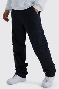 Boohoo Tall Gebleekte Baggy Cargo Jeans Met Zakken, Washed Black