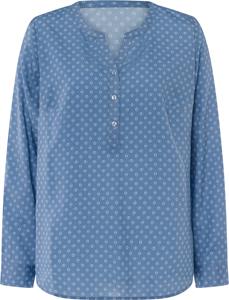 Your Look... for less! Dames Comfortabele blouse middenblauw/wit gedessineerd Größe