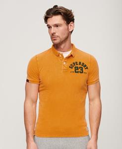Superdry Mannen Vintage Athletic Poloshirt Goud Grootte: S
